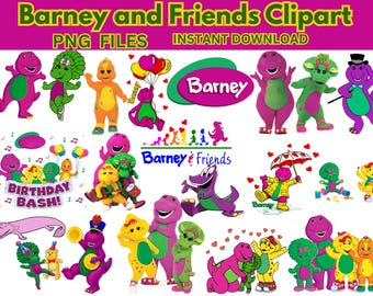 Barney Friends Clipart Bundle SVG PNG Jpg Pdf Sublimation Solitude Kids Party Designs