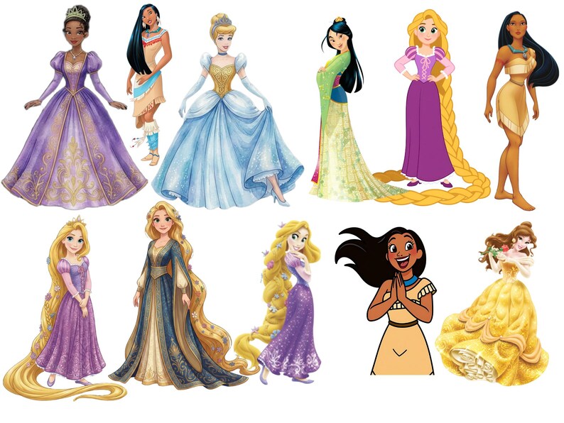 Watercolor Princess Clipart Bundle | 50+ PNG Fairytale Designs (300DPI ...