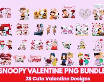 Snoopy Valentine PNG Clipart Bundle, Love Designs (Digital Download