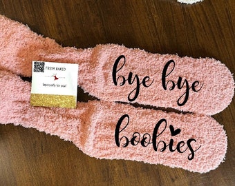 bye bye boobies socks | breast augmentation socks | breast cancer gift | Explant | augmentation | bye boobies | get well gift