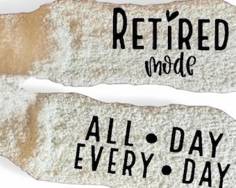 Retirement Fuzzy Sock Personalized Gift Retirement Idea Custom Cozy Funny Present Comfort Woman Customized Design Unique Message Thoughtful