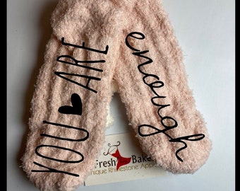 Fuzzy Socks | Fun Socks | Valentine's Gift | Valentine Socks | For my Love | You are Enough