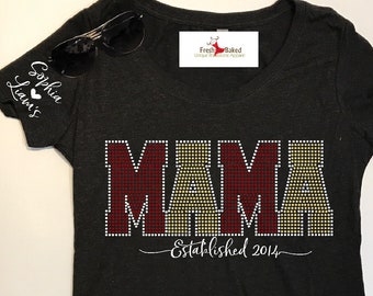 Bling mama Mama Shirt with Kids Names, Mother's Day shirt, Personalized Shirt for Mama, Custom Bling Shirt for Mom