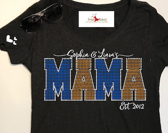 Bling Mama Shirt with Kids Names, Mama Shirt, Mother's Day shirt, Personalized Shirt for Mama, Custom Bling Shirt for Mom