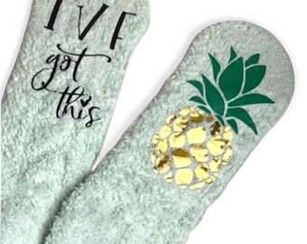 Custom IVF Got This Fuzzy Socks Personalized Egg Retrieval Day Socks Customized IVF Transfer Day Gift Idea Cozy Fertility Support Socks