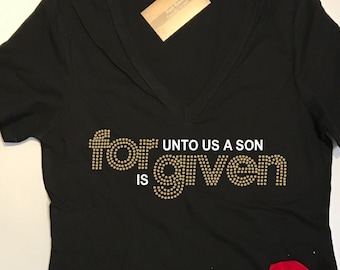 Women's Forgiven Shirt | Womens Unto Us a Child is Born Shirts | Christian Shirts | Christmas TShirts