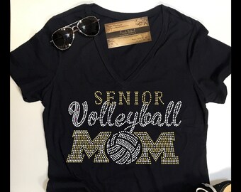 Bling Senior Volleyball Mom Shirt |  Volleyball mom rhinestone Shirt | Senior Night  Volleyball Shirt | Volleyball Hoodie | senior mom gift