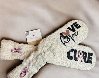Cancer Socks Love hope cure socks Breast Cancer Month Cancer awareness Get well Gift Cancer Gift Breast Cancer Gift