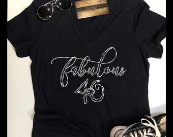 Bling Fabulous 40 Shirt | 40th Birthday Shirt | Women's 40th Birthday Shirts | 40th Birthday Gift