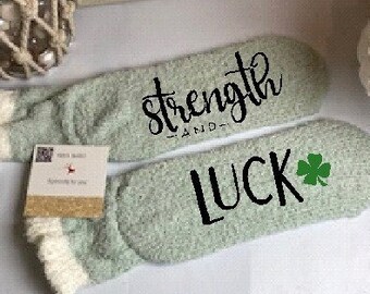 Fun Socks | Strength and Luck socks | St Patricks day socks | st patricks day shirt  | st patricks day gift | St Patricks Day | St Patricks