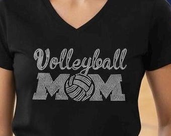 Personalized volleyball shirt custom team colors rhinestone volleyball tee customized gift idea volleyball mom coach