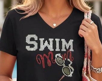 Personalized swim mom shirt custom swim team supporter team mom customized swim mom gift idea for proud poolside moms cheering their kids