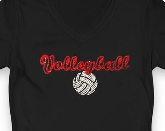 Bling Volleyball shirt Sparkly volleyball shirt game day Rhinestone Volleyball Shirts Bling Volleyball Shirts Volleyball tshirt game day Tee