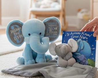 Personalized Birth announcement baby keepsake new baby present Newborn Gift baby shower gift new mama gift elephant