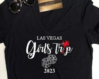 Bling Las Vegas Girls Trip Shirt | Women's New York TShirts | Womens Girls Trip Shirts | Ladies Girl's Trip T Shirts | Girls Trip 2023