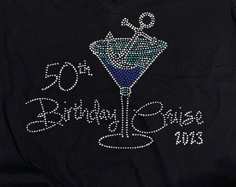 50th Birthday Cruise with Martini Glass | 50 and fabulous | Shipfaced Cruise Shirt | Fabulous 50 Cruise | 50th Birthday Cruise Shirt