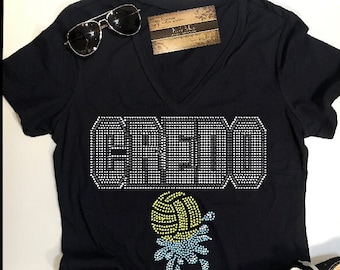 Credo Waterpolo Bling Shirt | Women's Water polo TShirts | Womens Waterpolo Mom T Shirts | Waterpolo Mom Shirts