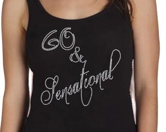 Personalized 60th Birthday Shirt, Bling Sensational 60 Shirt, 60th Birthday Shirts, 50th birthday Gift, 70th Birthday Gift, 80th birthday