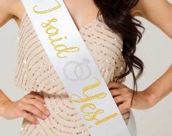 Custom Bride To Be Sash bridal shower gift idea personalized engagement gift for the bride i said yes sash rehearsal future mrs