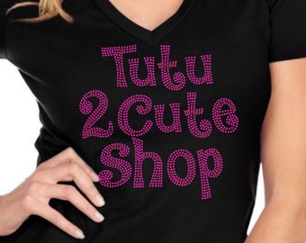 Bling Tutu 2Cute Shop Custom Rhinestones Glam Bedazzled Shirt