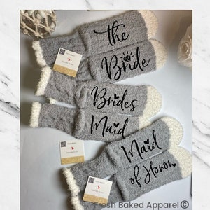 Fuzzy Bridal Party Socks | Bride to Be Socks | Maid of Honor Gift | Bridesmaid Socks | Bridesmaids Gift | Bridal Party Proposal