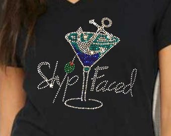 Girl Gone Cruising Shirt Ship Faced with Martini Glass | Custom Cruise Shirts | Girls Trip Shirts | Bling t | Bling Cruise Shirts
