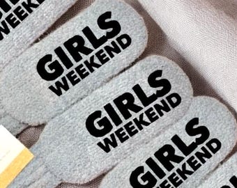 Personalized Fuzzy Girls Weekend Socks gift idea Girls Trip Socks cozy weekend Bachelorette party favor girls 2025 weekend Bundle besties