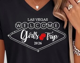 Bling Las Vegas Girls Trip Shirts 2026 Women's Vegas TShirts Womens Girls Trip Shirts Ladies Girl's Trip T Shirts Vegas Weekend Shirts