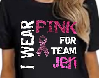 Custom Breast Cancer Ribbon  I wear Pink for BLiNg Shirt cancer gift idea breast cancer care package customized cancer awareness tshirt