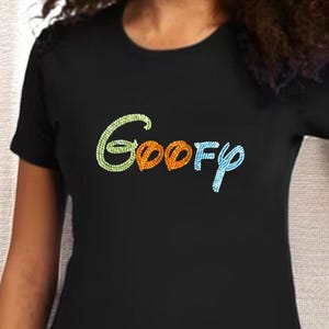 Custom Rhinestone Goofy Shirt Personalized Cartoon Character Tee Customized Sparkle Shirt Fun Gift Idea for Magic Kingdom Fans or Park Trip