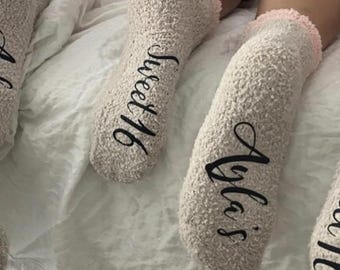 Fuzzy Personalized Sweet 16 Socks Birthday Socks 16th Birthday gift 16th Birthday Party Favor Sweet 16 Gift