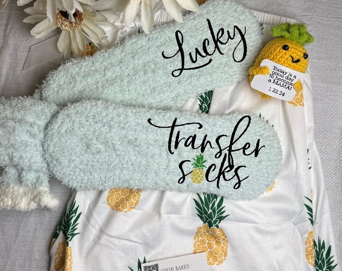 Featured listing image: Lucky transfer socks | positive vibes only | positive vibes | IVF Gift | IVF Socks | IVF Transfer | ivf sock | Retrieval Day Socks