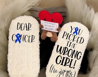 Cancer Socks colon cancer sucks socks Cancer gift breast Cancer care package thyroid cancer Survivor Gift lung cancer chemo gift