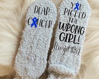 Cancer Socks colon cancer sucks socks Cancer gift breast Cancer care package thyroid cancer Survivor Gift lung cancer chemo gift