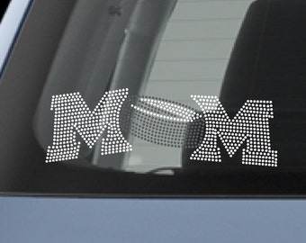 Hockey Mom Bling Custom Rhinestone Bedazzled Glam Window Decal