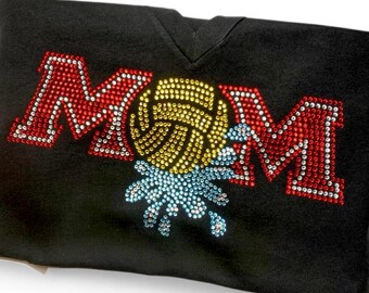 Water polo Mom Shirt Rhinestone Design Custom Tee Bling Apparel Sports Mom Crystal Top Personalized Gift Team Supporter Sparkly Outfit Game