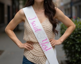 Custom Bride To Be Sash bridal shower gift idea personalized engagement gift for the bride i said yes sash rehearsal future mrs