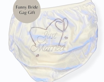 Funny Bride Gift Bridal Shower Humor Gift Wedding Night Gag Gift Bride Underwear Wedding Prank Bachelorette Party Joke Granny panties
