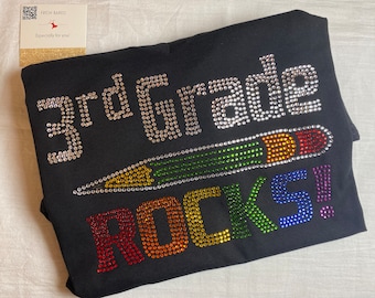 Bling 3rd Grade Rocks Shirt | Teacher Shirts | Teacher Gifts | School Gifts | 3rd Grade Teacher Shirts