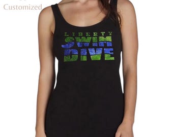 Bling Liberty Swim Dive Shirt | Liberty Dive Shirt | Liberty Swim Shirt | Swim Mom Shirt | Dive Mom Shirt