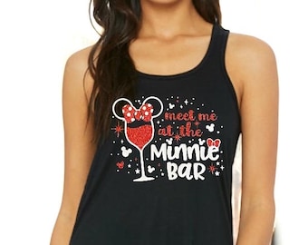 Custom Glitter Rhinestone Mouse Ears Shirt Personalized Sparkle Bow Tee Customized Girl Mouse Shirt Cute Gift Idea for Park Trip or Birthday