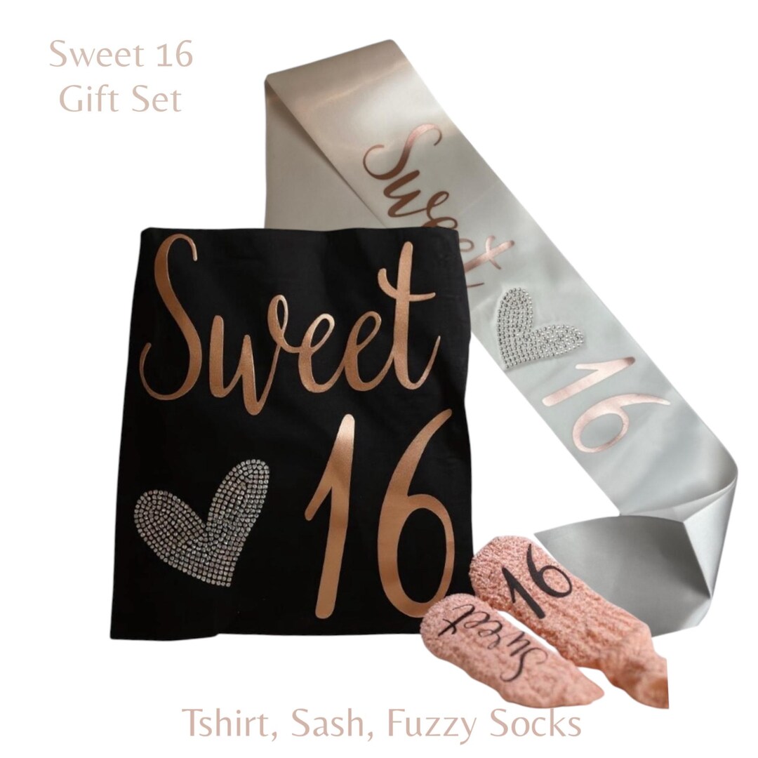 Sweet 16 Rhinestone Embellished Shirt Personalized Teen Birthday Outfit ...