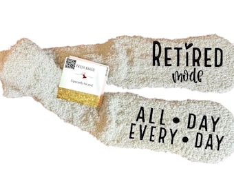 Retirement Fuzzy Sock Personalized Gift Retirement Idea Custom Cozy Funny Present Comfort Woman Customized Design Unique Message Thoughtful