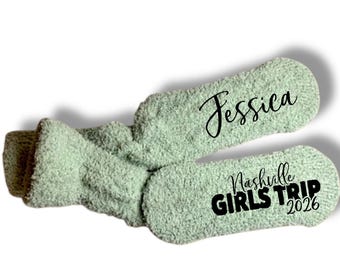 Girls Trip Socks Custom Trip Gift Idea Bridesmaid Proposal Present Personalized Name Apparel Bachelorette Party Favor Nashville Getaway