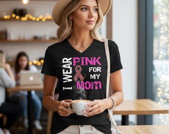 Bedazzled Breast Cancer gift idea Ribbon I wear Pink for Customized Name Custom BLiNg Shirt gift personalized cancer walk tshirt