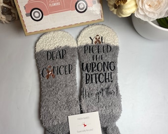 Cancer Socks | breast cancer sucks socks | Cancer gift | Breast Cancer Gifts | Cancer Care Package | Cancer Survivor Gift | chemo gift