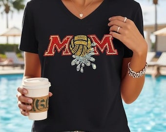 Water polo Mom Shirt Rhinestone Design Custom Tee Bling Apparel Sports Mom Crystal Top Personalized Gift Team Supporter Sparkly Outfit Game