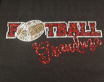 Football Grandma Bling Custom Rhinestone Shirt | Football Grandma Shirt | Bling Football Shirt | Custom Football Shirt