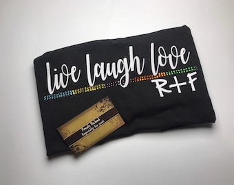 Rodan + Fields Live Laugh Love Rhinestone Glitter Ladies Shirt | R + F Bedazzled Womens Shirt | R+F Bling Women's Shirt | Rodan and Fields