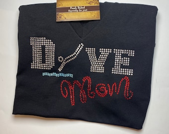 BLiNg Dive Mom Custom Rhinestone Bedazzled Glam Shirt